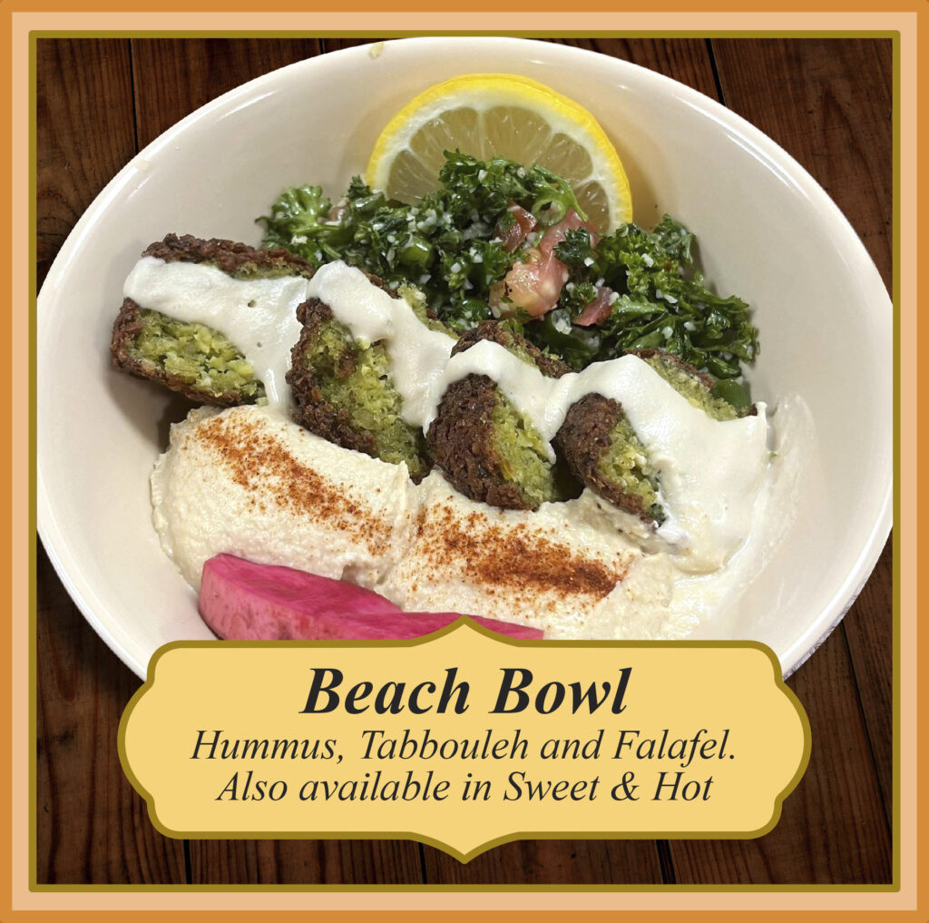 “Beach Bowl” Hummus, Tabbouleh and Falafel