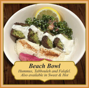 “Beach Bowl” Hummus, Tabbouleh and Falafel